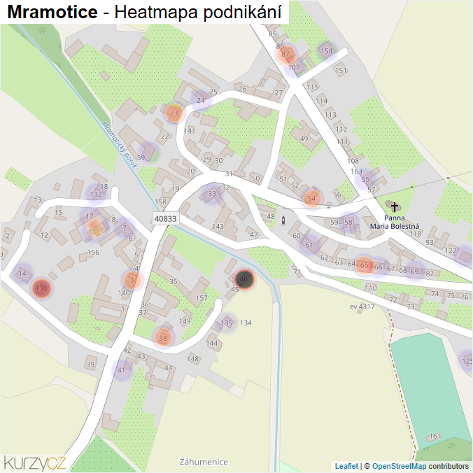 Mapa Mramotice - Firmy v části obce.