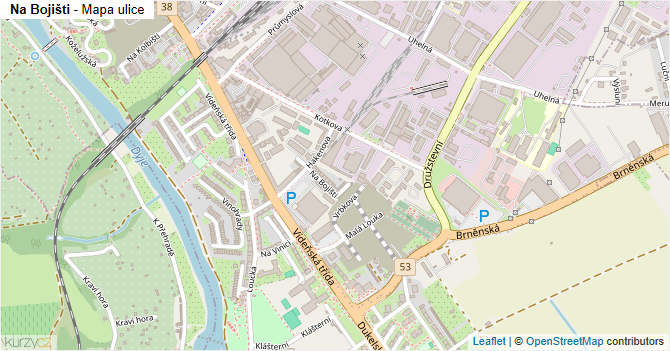 Na Bojišti - mapa ulice