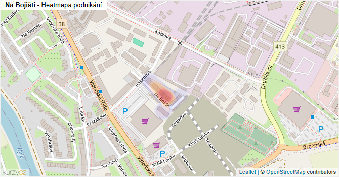 Na Bojišti - mapa podnikání