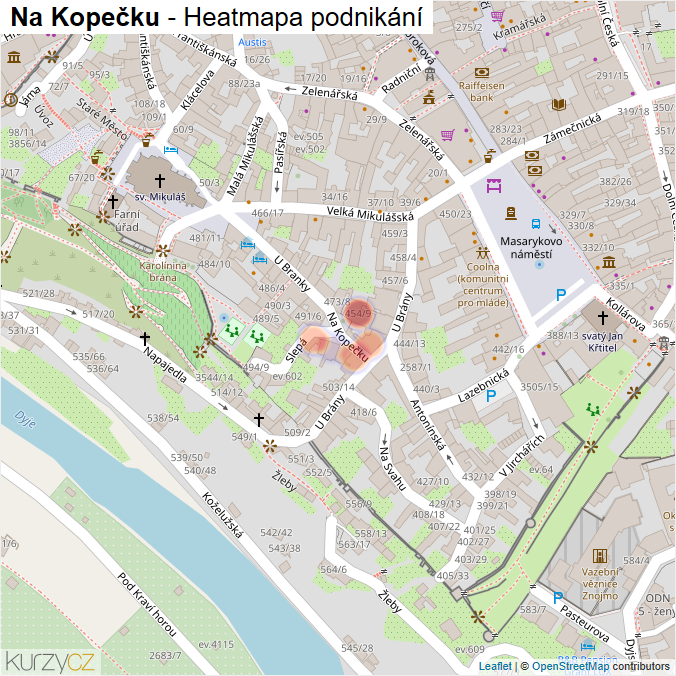 Mapa Na Kopečku - Firmy v ulici.