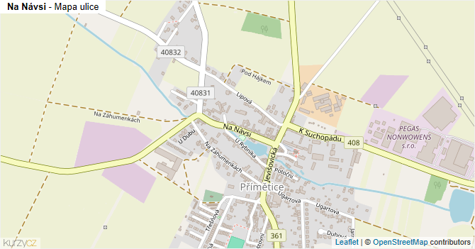 Na Návsi - mapa ulice