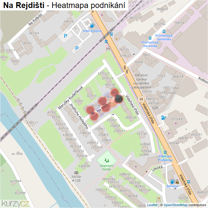 Mapa Na Rejdišti - Firmy v ulici.