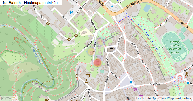 Na Valech - mapa podnikání