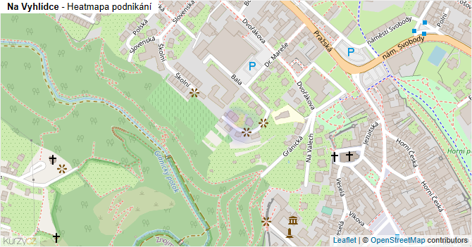 Na Vyhlídce - mapa podnikání