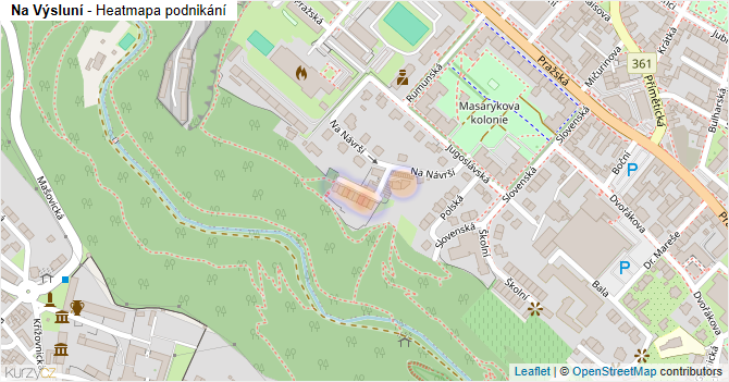 Na Výsluní - mapa podnikání
