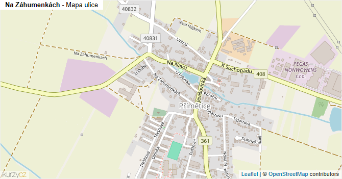 Na Záhumenkách - mapa ulice