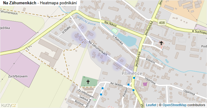 Na Záhumenkách - mapa podnikání