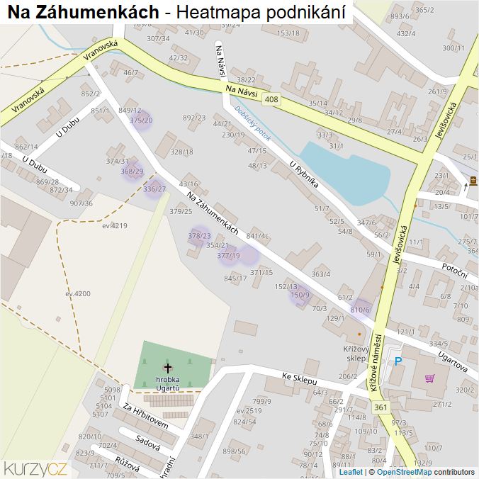Mapa Na Záhumenkách - Firmy v ulici.