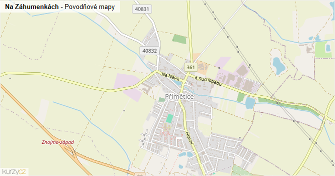 Na Záhumenkách - záplavové mapy stoleté vody