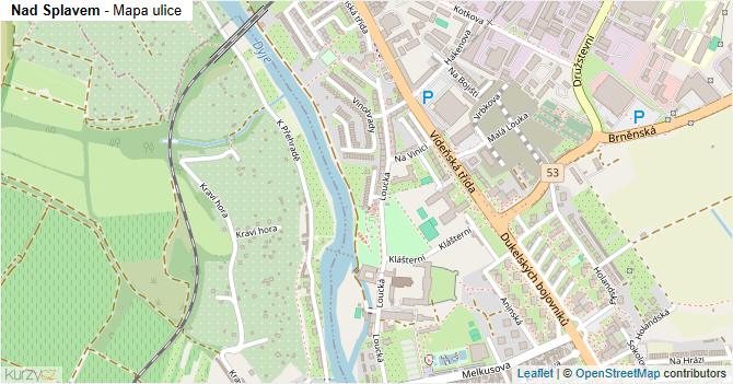 Nad Splavem - mapa ulice