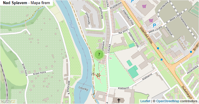 Nad Splavem - mapa firem