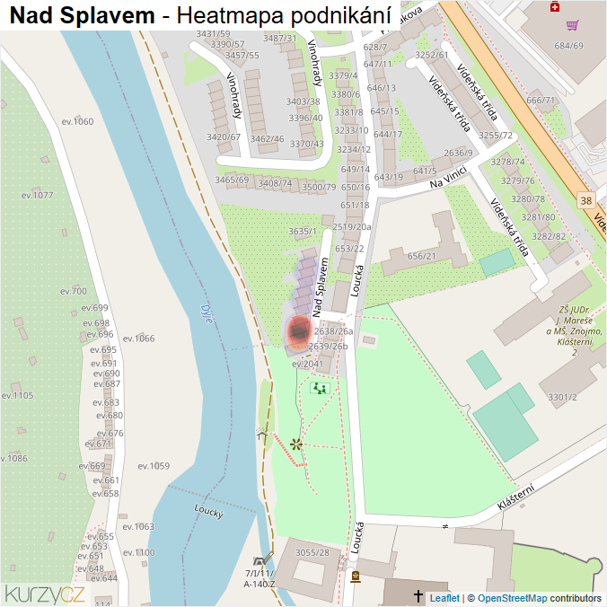 Mapa Nad Splavem - Firmy v ulici.