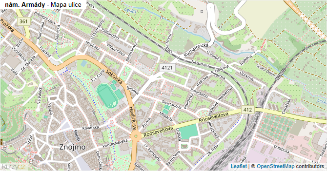 nám. Armády - mapa ulice