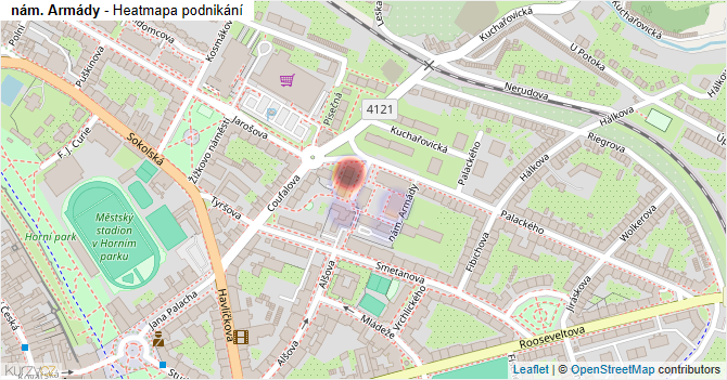 nám. Armády - mapa podnikání