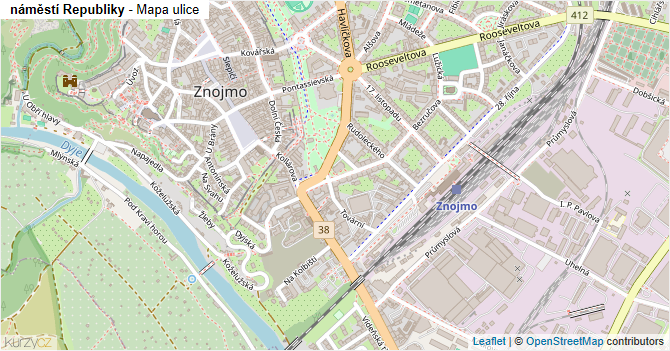 náměstí Republiky - mapa ulice
