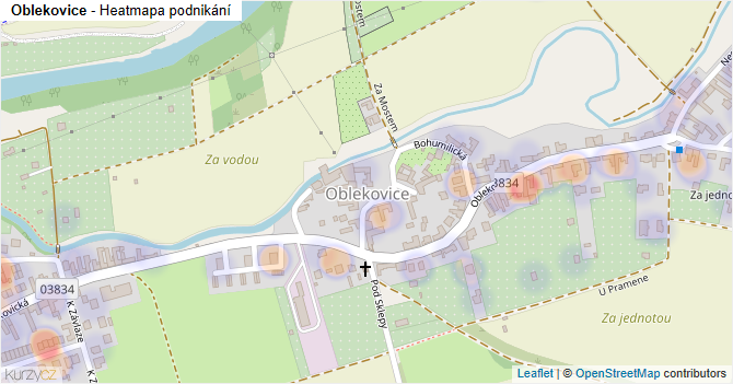 Oblekovice - mapa podnikání