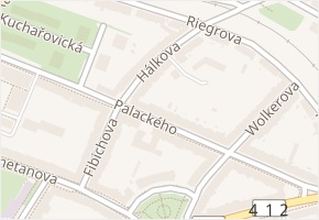 Palackého v obci Znojmo - mapa ulice