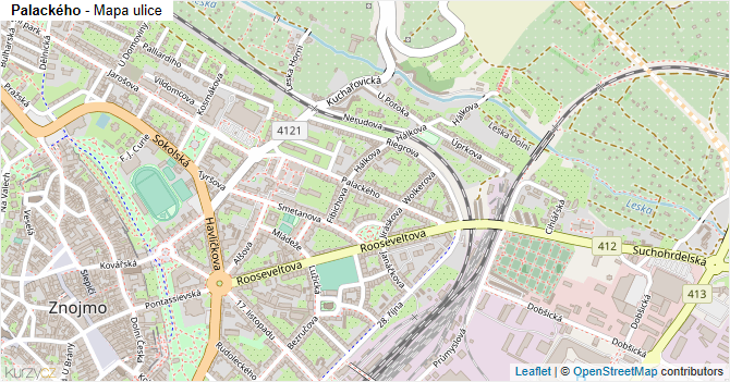 Palackého - mapa ulice