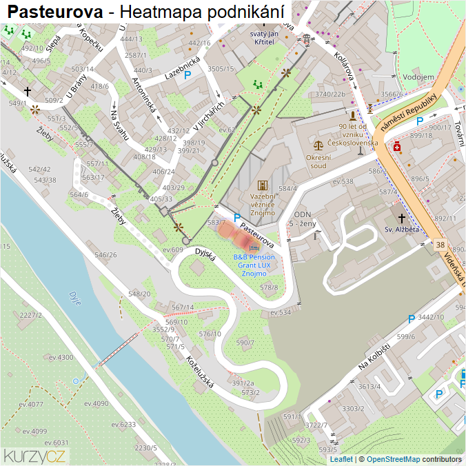 Mapa Pasteurova - Firmy v ulici.