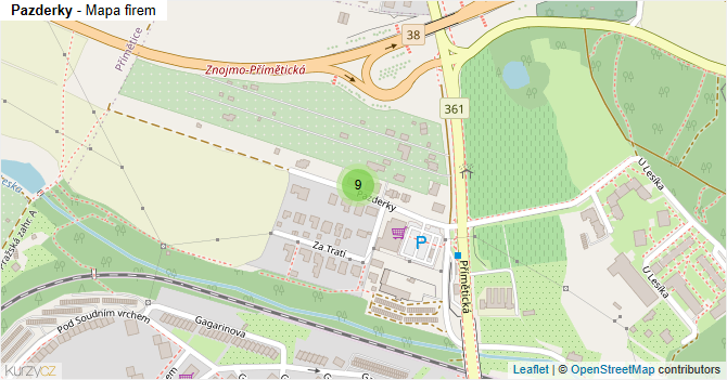 Pazderky - mapa firem