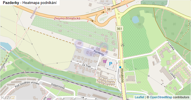 Pazderky - mapa podnikání