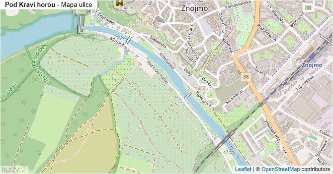 Pod Kraví horou - mapa ulice
