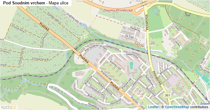 Pod Soudním vrchem - mapa ulice