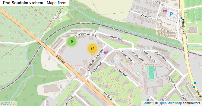 Pod Soudním vrchem - mapa firem