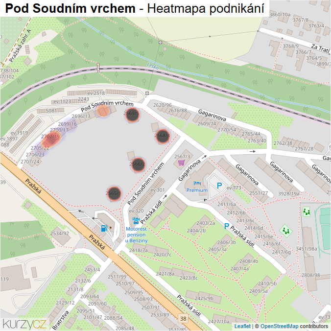 Mapa Pod Soudním vrchem - Firmy v ulici.