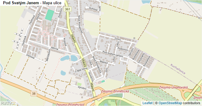 Pod Svatým Janem - mapa ulice