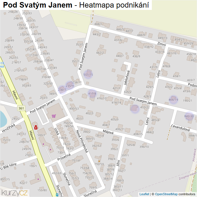 Mapa Pod Svatým Janem - Firmy v ulici.