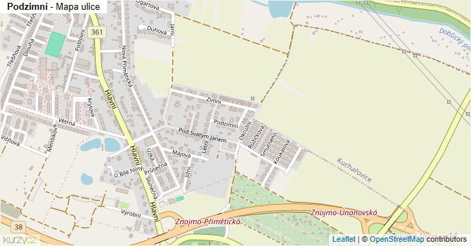 Podzimní - mapa ulice