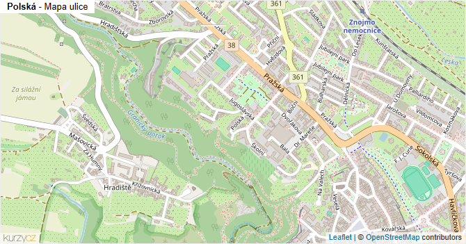 Polská - mapa ulice
