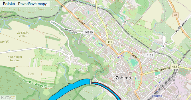 Polská - záplavové mapy stoleté vody