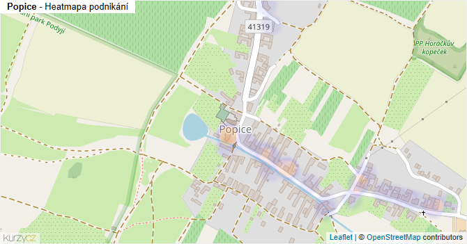 Popice - mapa podnikání