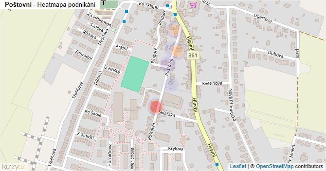 Poštovní - mapa podnikání
