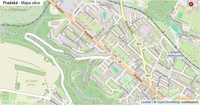 Pražská - mapa ulice