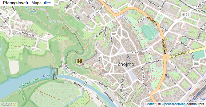 Přemyslovců - mapa ulice