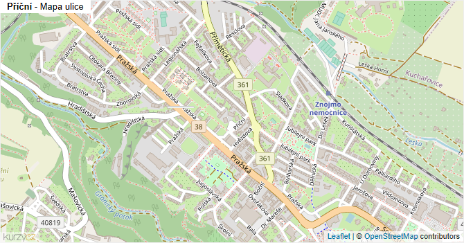 Příční - mapa ulice