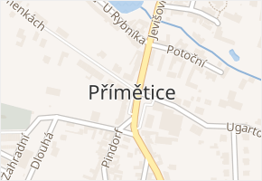 Přímětice v obci Znojmo - mapa části obce