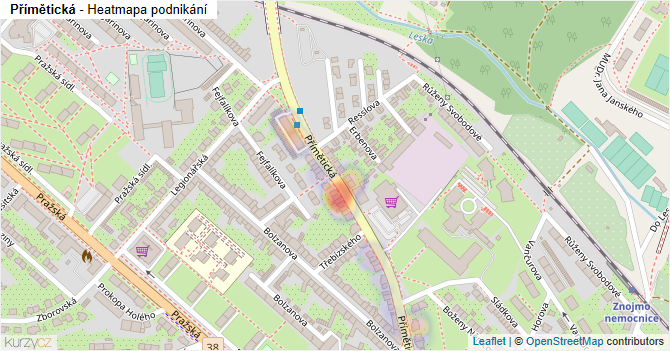 Přímětická - mapa podnikání