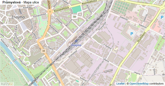 Průmyslová - mapa ulice