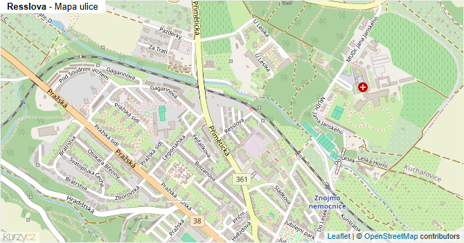 Resslova - mapa ulice