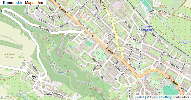 Rumunská - mapa ulice