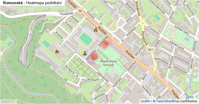 Rumunská - mapa podnikání