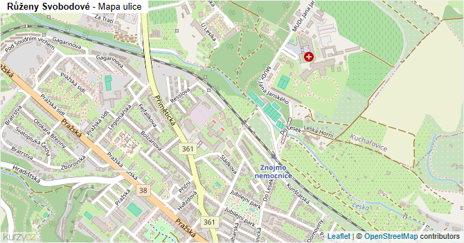 Růženy Svobodové - mapa ulice