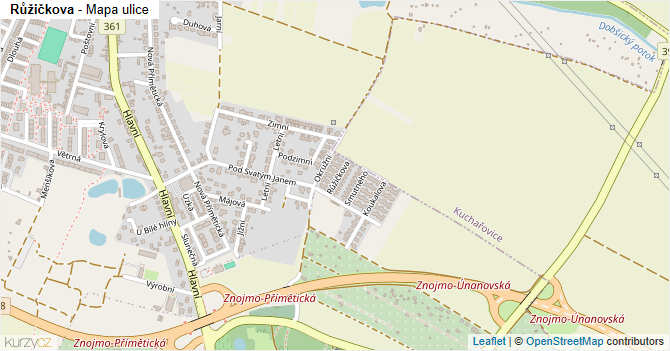 Růžičkova - mapa ulice