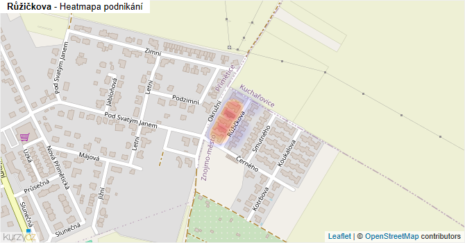 Růžičkova - mapa podnikání