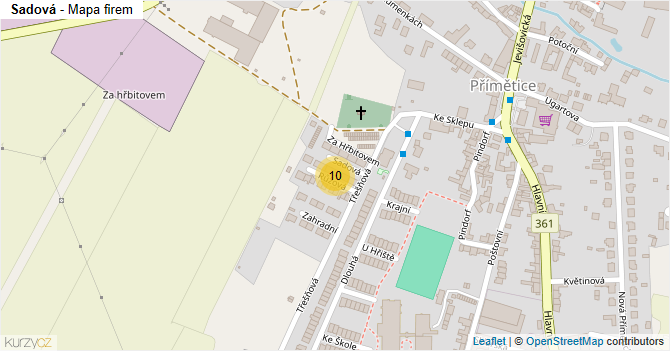 Sadová - mapa firem