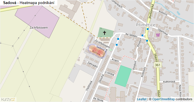 Sadová - mapa podnikání